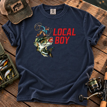 Local Boy Fishing T-Shirt in True Navy