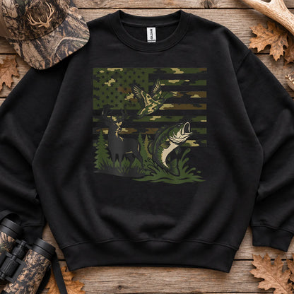 Local Southern Boy American Flag Outdoors Sweatshirt in Black