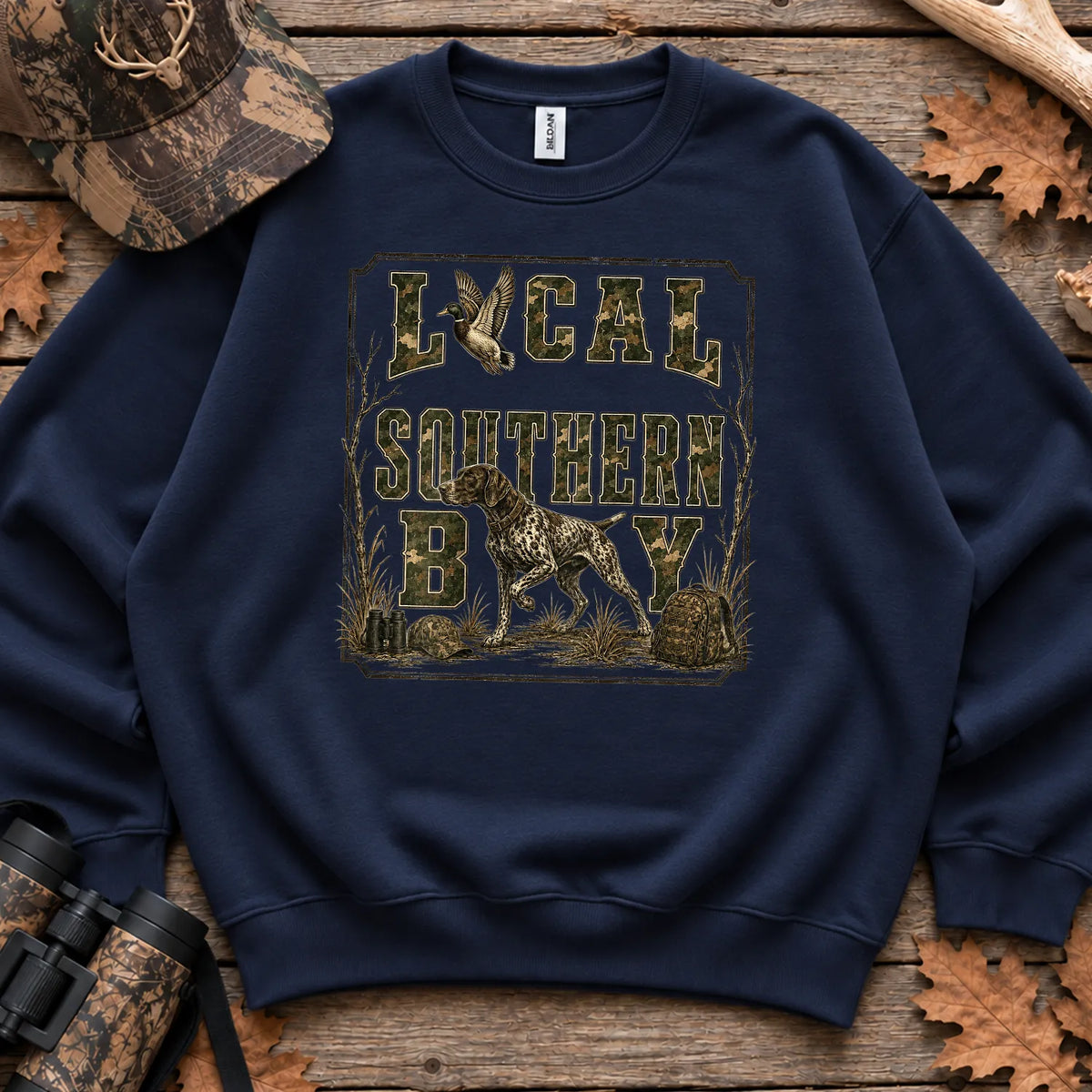 Local Southern Boy Camo Sweatshirt in Navy