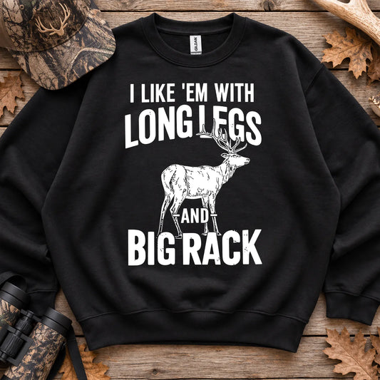 Long Legs and Big Rack Deer Sweatshirt in Black