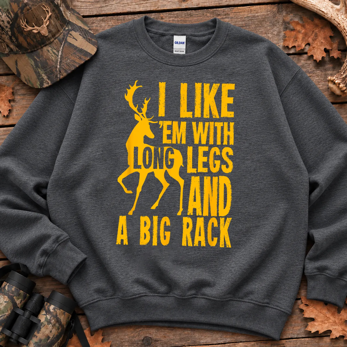 Long Legs and Big Rack Hunter Sweatshirt in Dark Heather