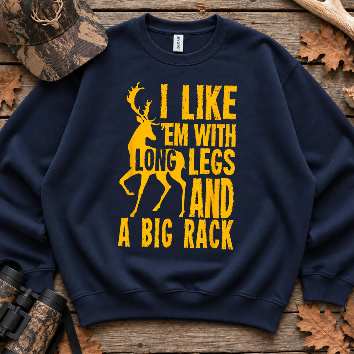 Long Legs and Big Rack Hunter Sweatshirt in Navy