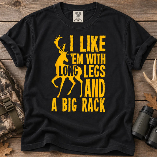 Long Legs Big Rack Deer T-Shirt in Black