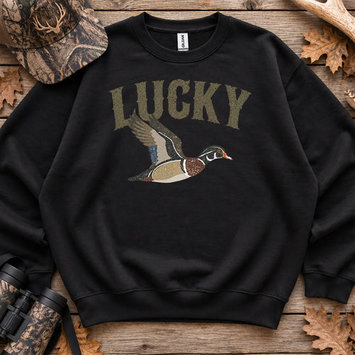 Lucky Duck Retro Sweatshirt in Black
