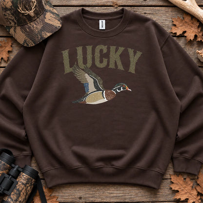 Lucky Duck Retro Sweatshirt in Dark Chocolate