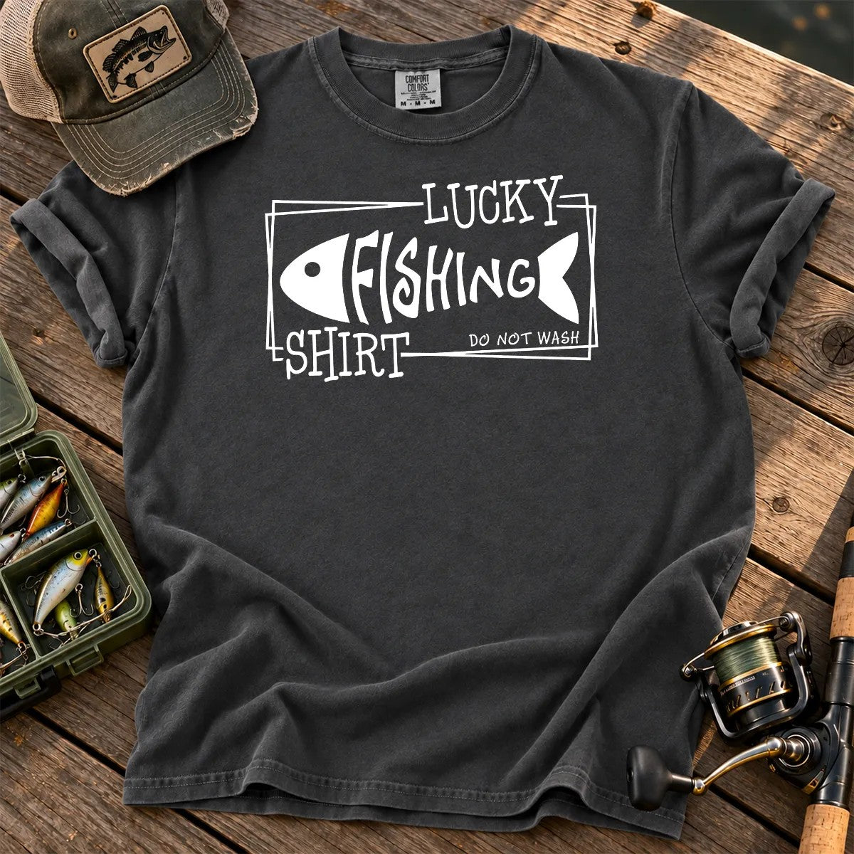 Lucky Fishing T-Shirt in Pepper