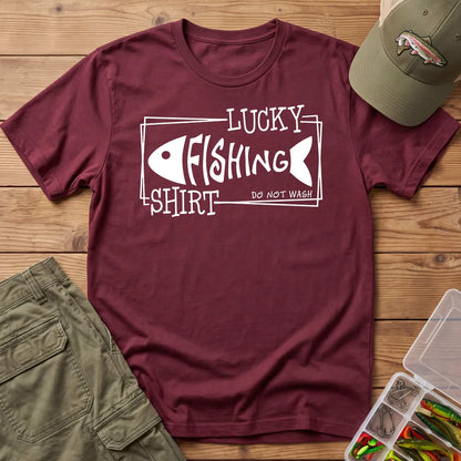 Lucky Fishing T-Shirt in Maroon