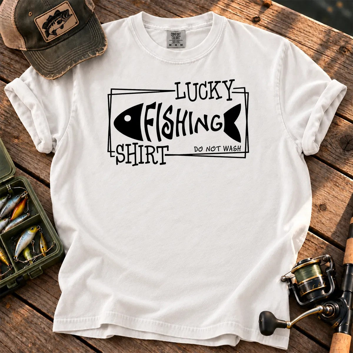 Lucky Fishing T-Shirt in White