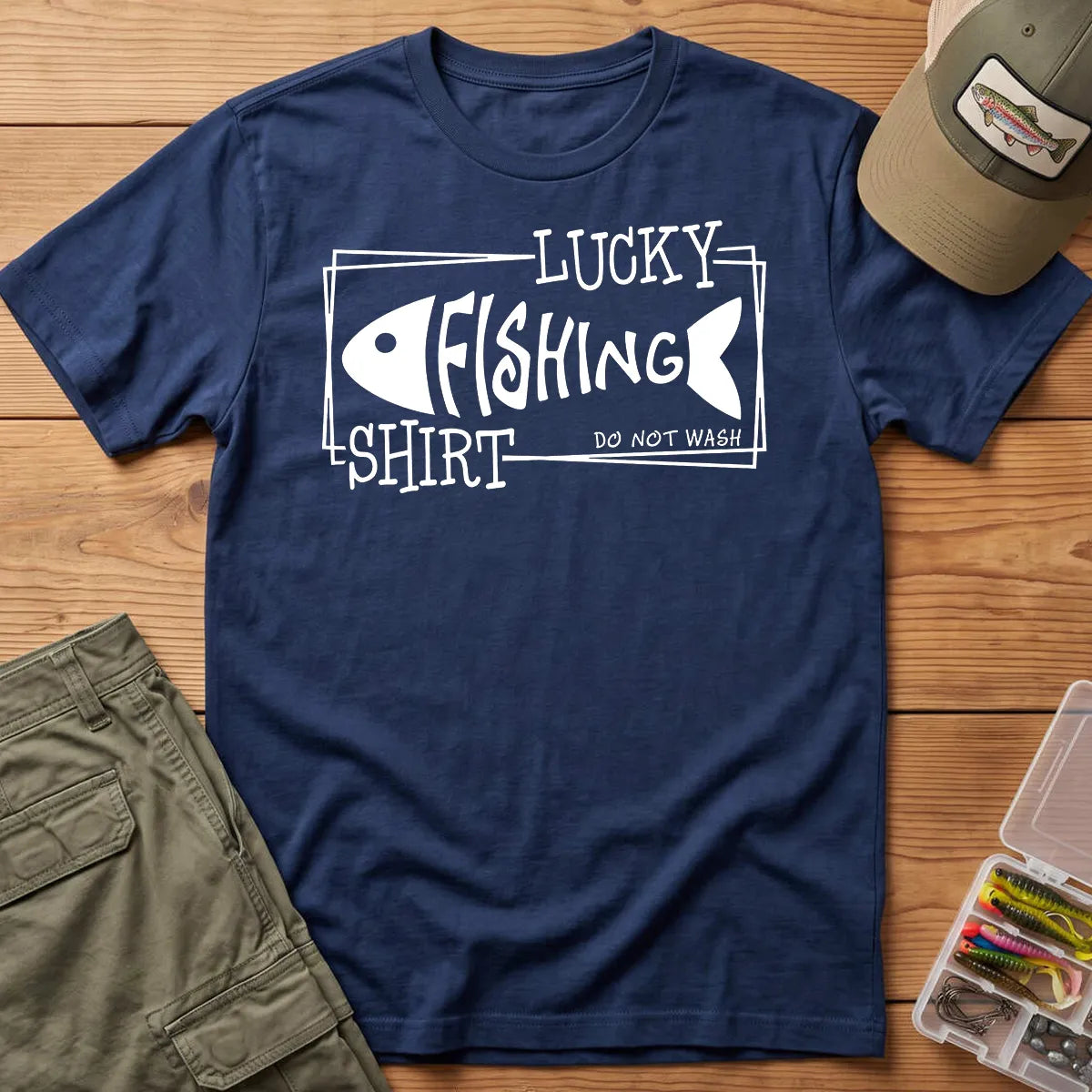 Lucky Fishing T-Shirt in Navy