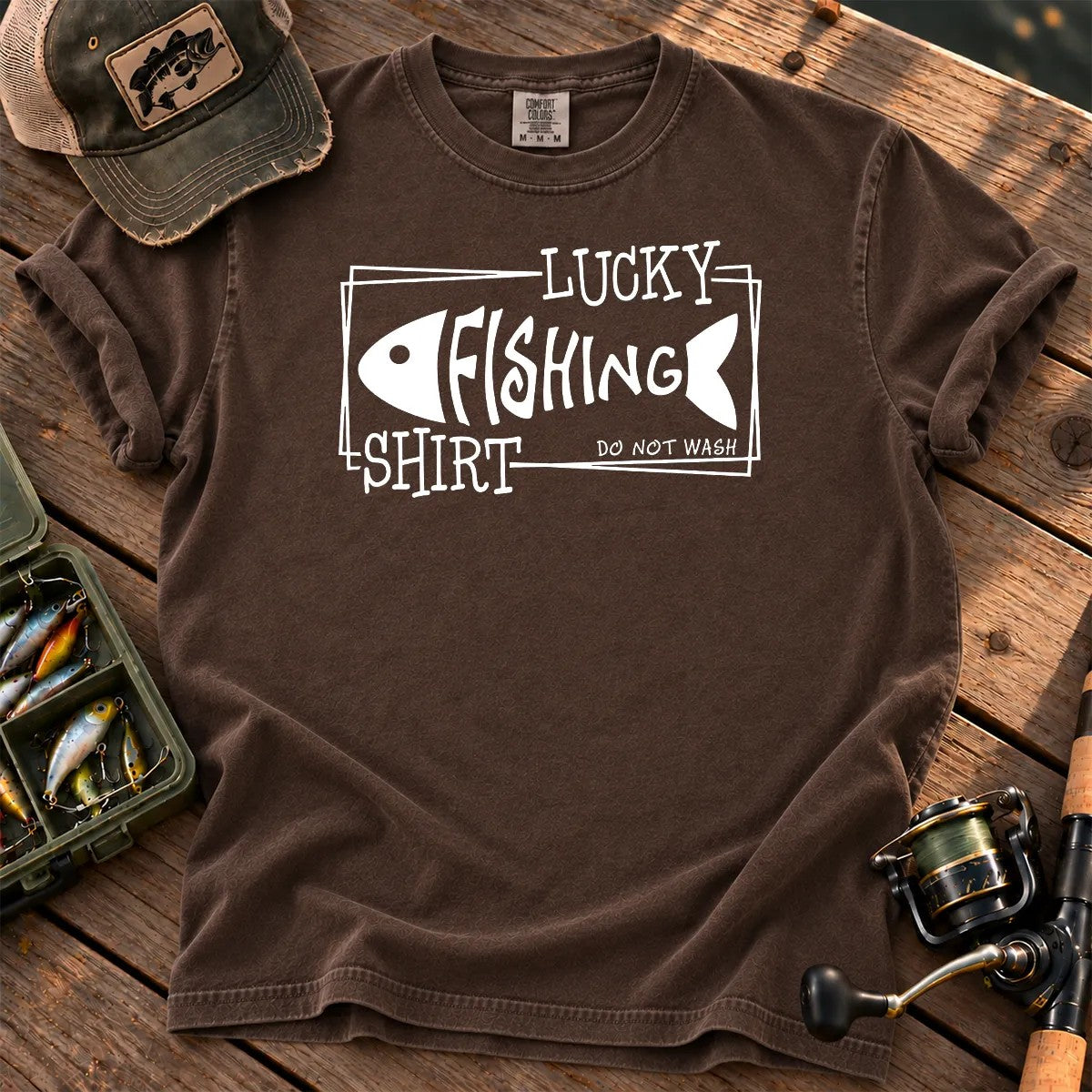 Lucky Fishing T-Shirt in Espresso