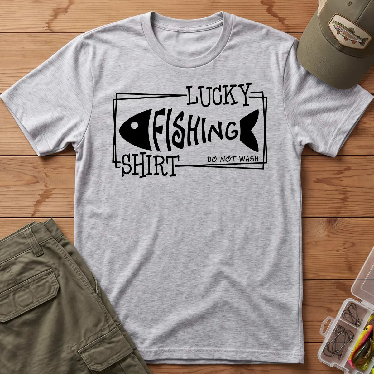 Lucky Fishing T-Shirt in Sport Grey