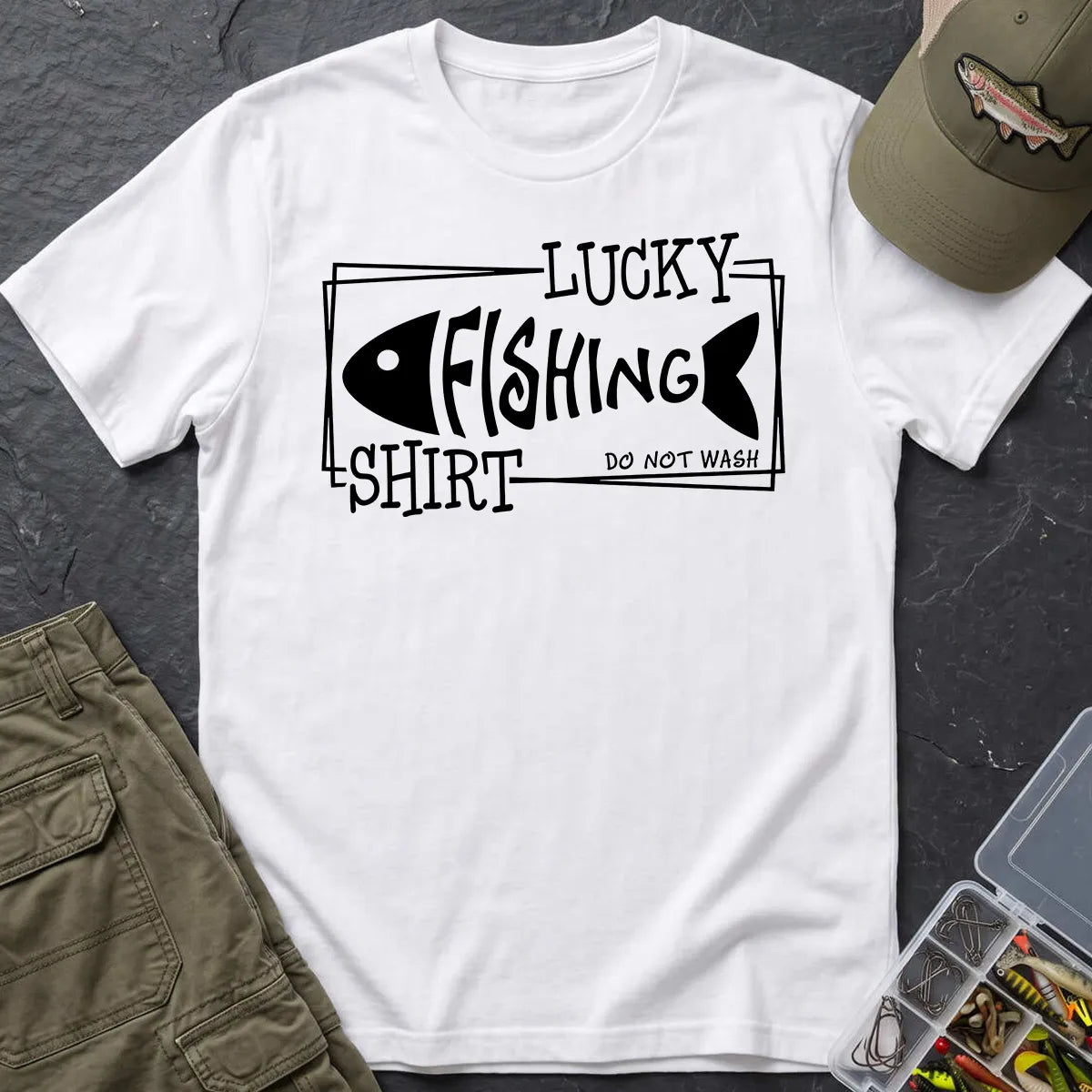 Lucky Fishing T-Shirt in White