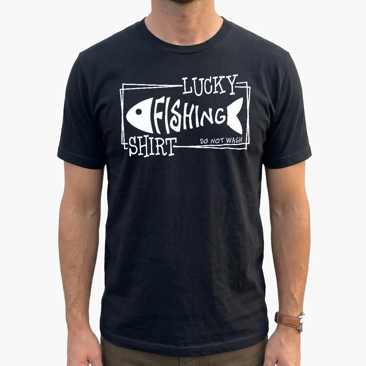 Lucky Fishing T-Shirt lifestyle mockup