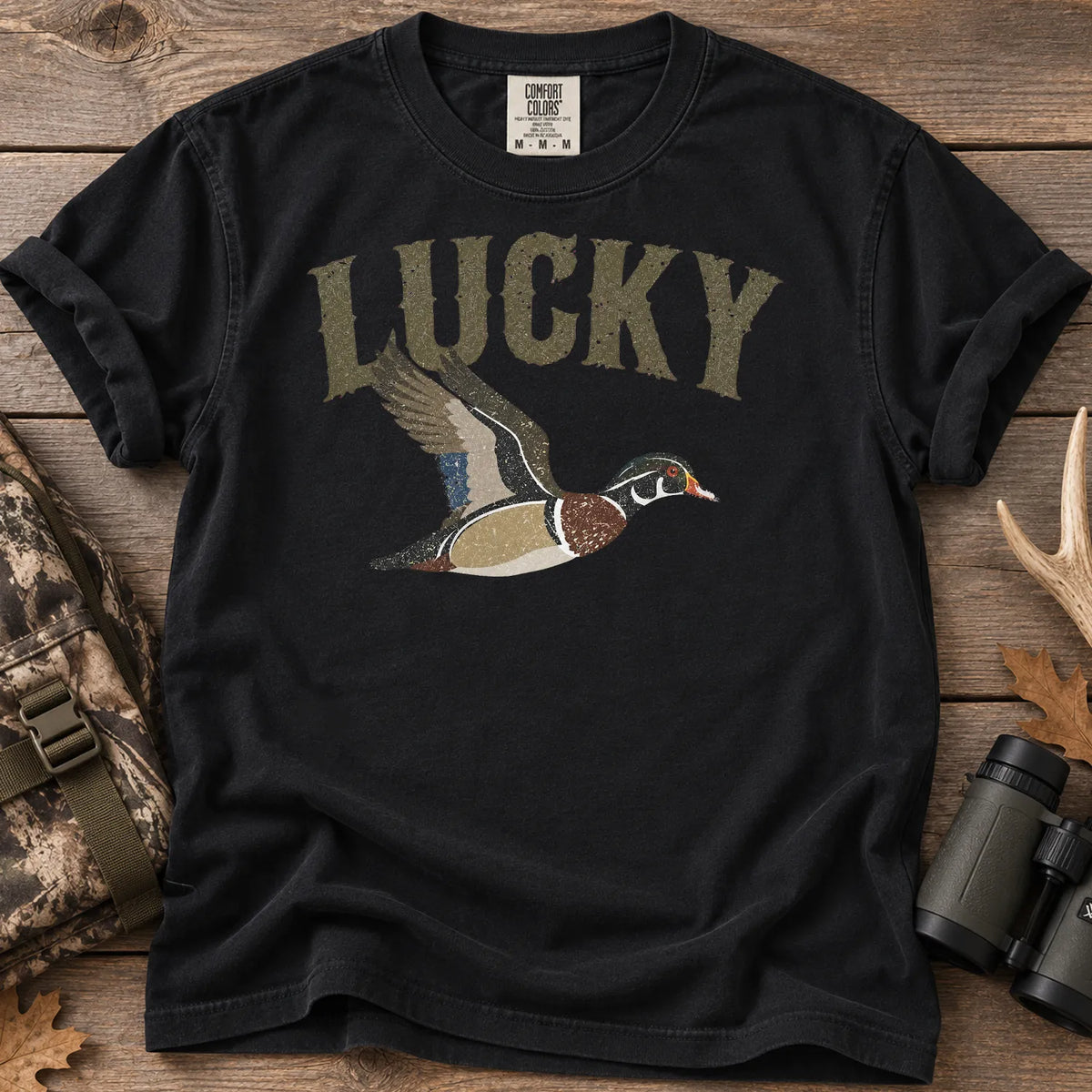 Lucky Mallard Duck T-Shirt in Black