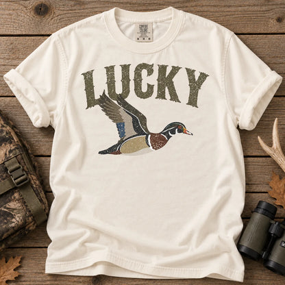 Lucky Mallard Duck T-Shirt in Ivory