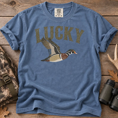 Lucky Mallard Duck T-Shirt in Blue Jean
