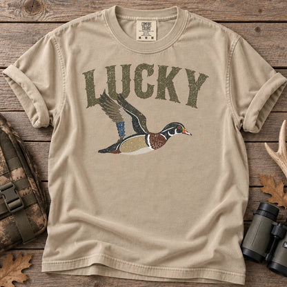 Lucky Mallard Duck T-Shirt in Sandstone