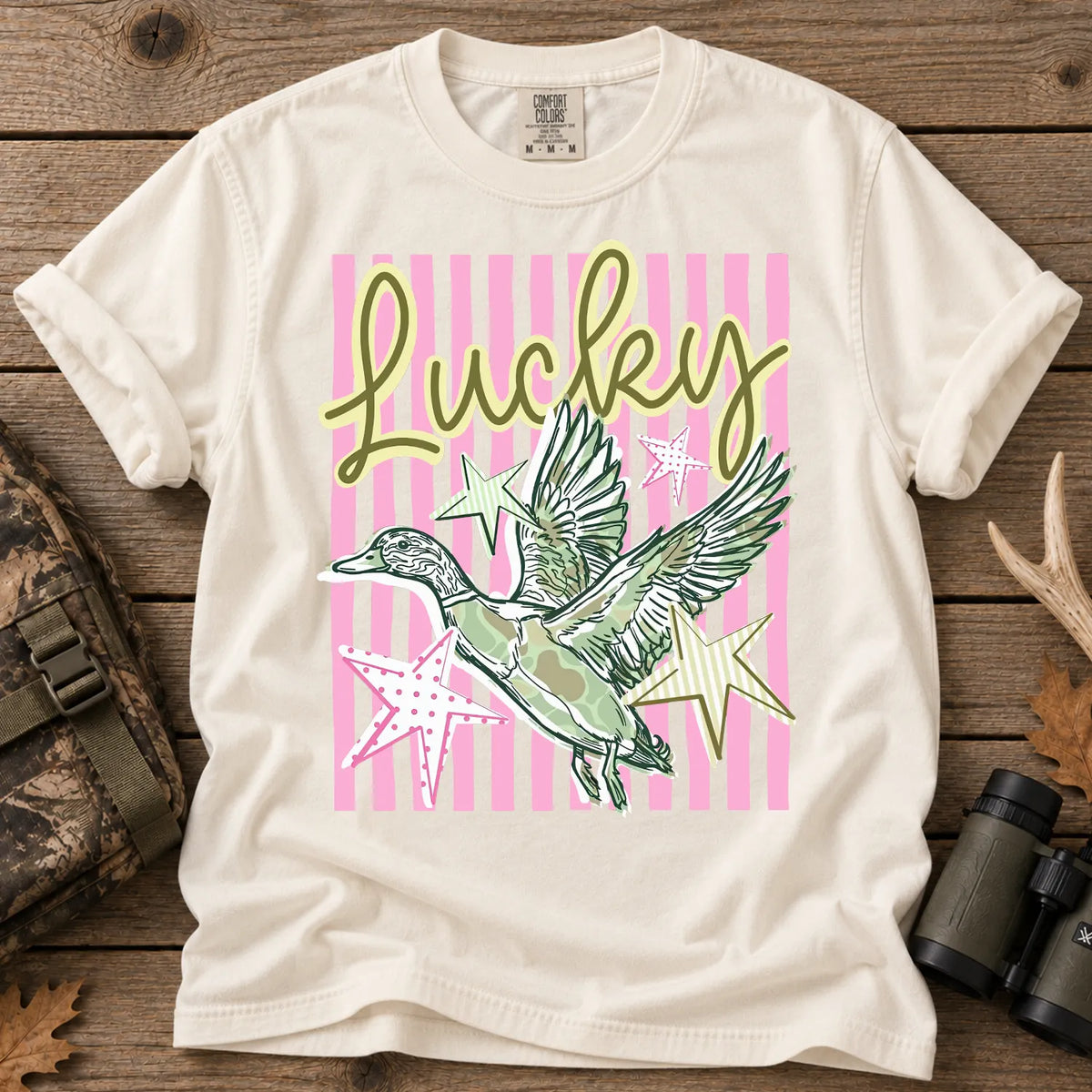 Lucky Mallard Stripe T-Shirt in Ivory