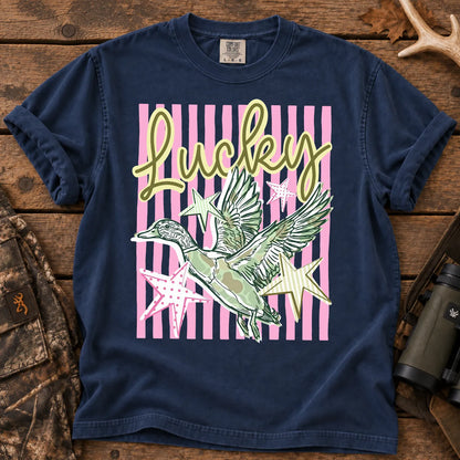 Lucky Mallard Stripe T-Shirt in True Navy