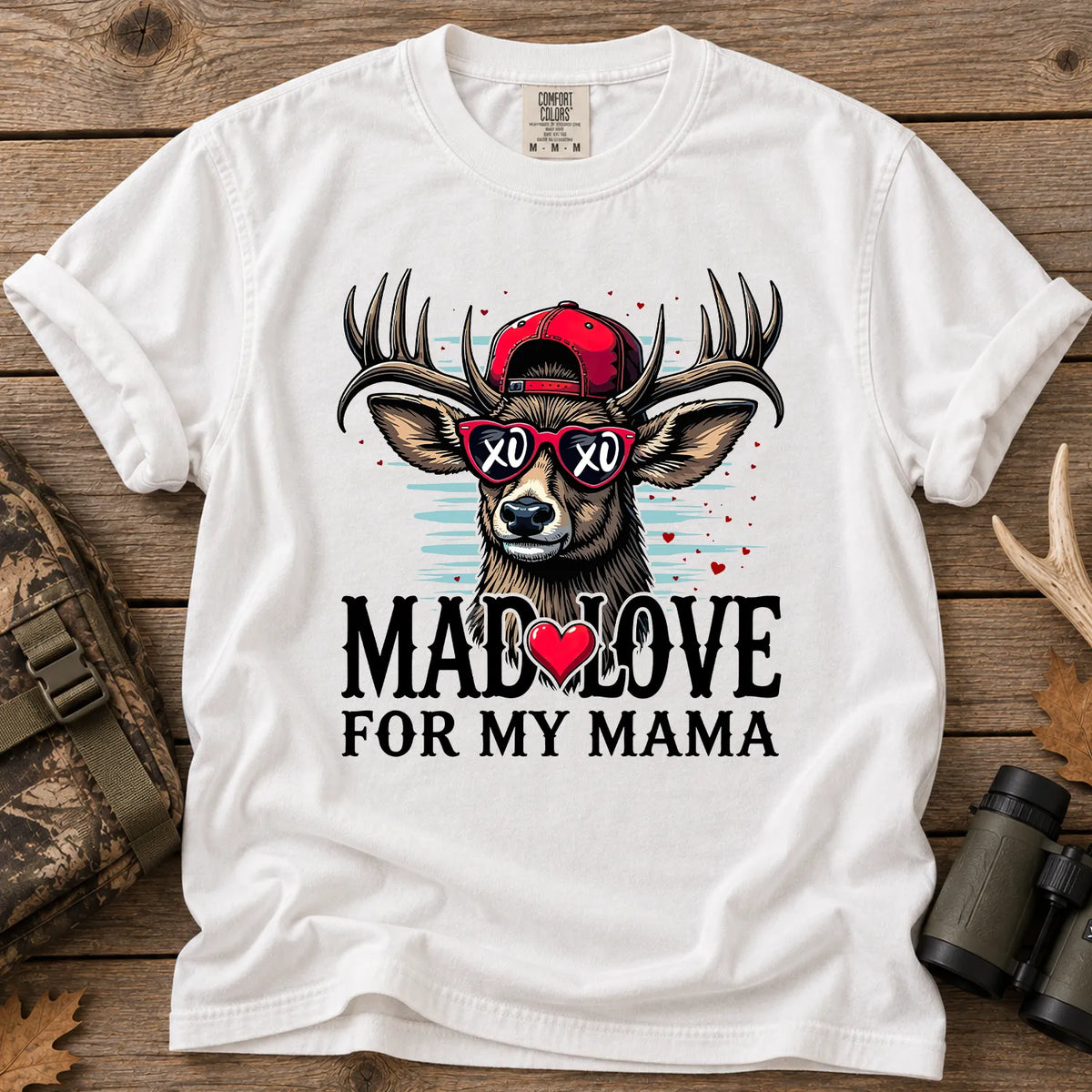 Mad Love for My Mama Deer T-Shirt in White