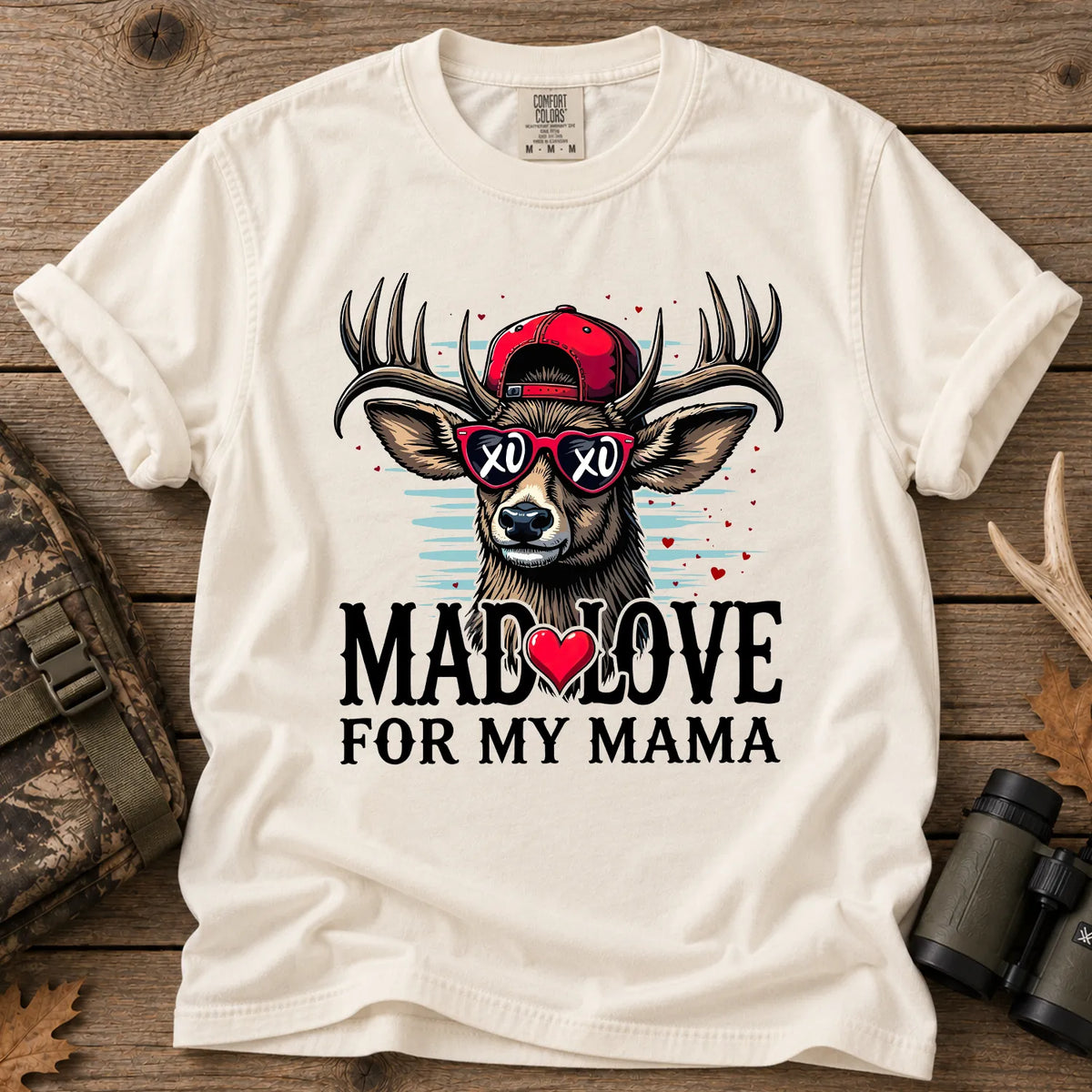 Mad Love for My Mama Deer T-Shirt in Ivory