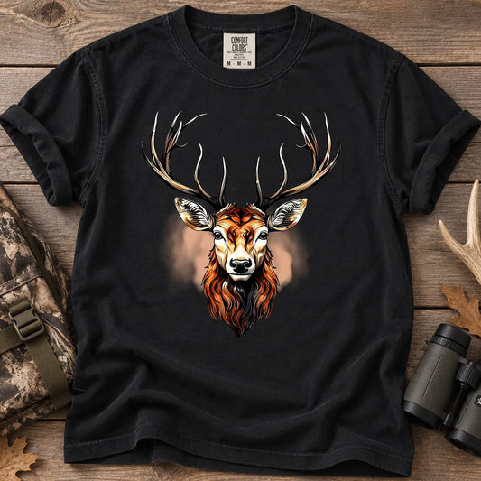Majestic Buck Portrait T-Shirt in Black