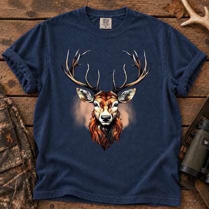 Majestic Buck Portrait T-Shirt in True Navy