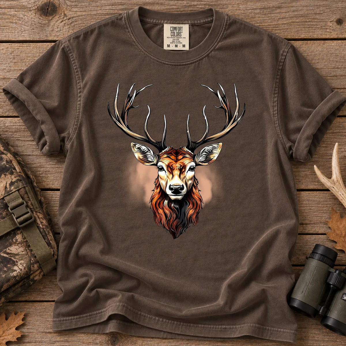 Majestic Buck Portrait T-Shirt in Espresso