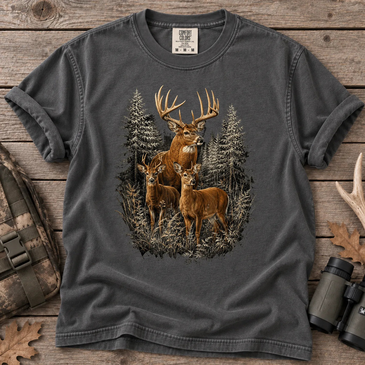 Majestic Whitetail Deer T-Shirt in Pepper