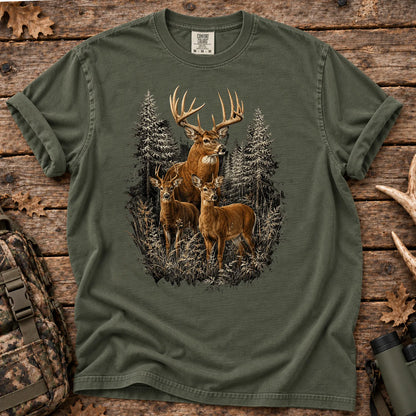 Majestic Whitetail Deer T-Shirt in Moss