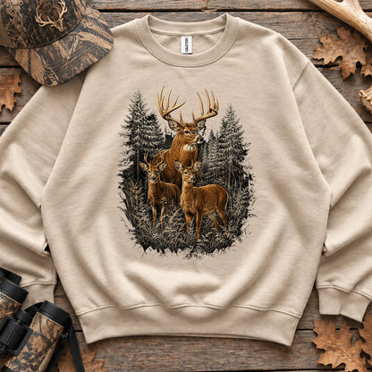 Majestic Whitetail Forest Sweatshirt in Sand