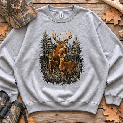Majestic Whitetail Forest Sweatshirt in Sport Grey