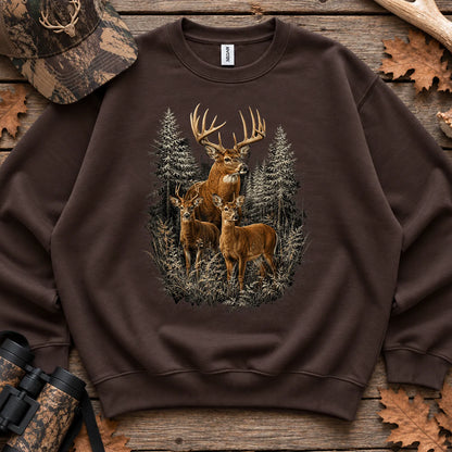 Majestic Whitetail Forest Sweatshirt in Dark Chocolate
