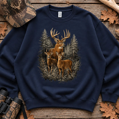 Majestic Whitetail Forest Sweatshirt in Navy
