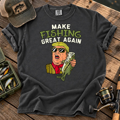 Make Fishing Great Again Bass T-Shirt in Pepper