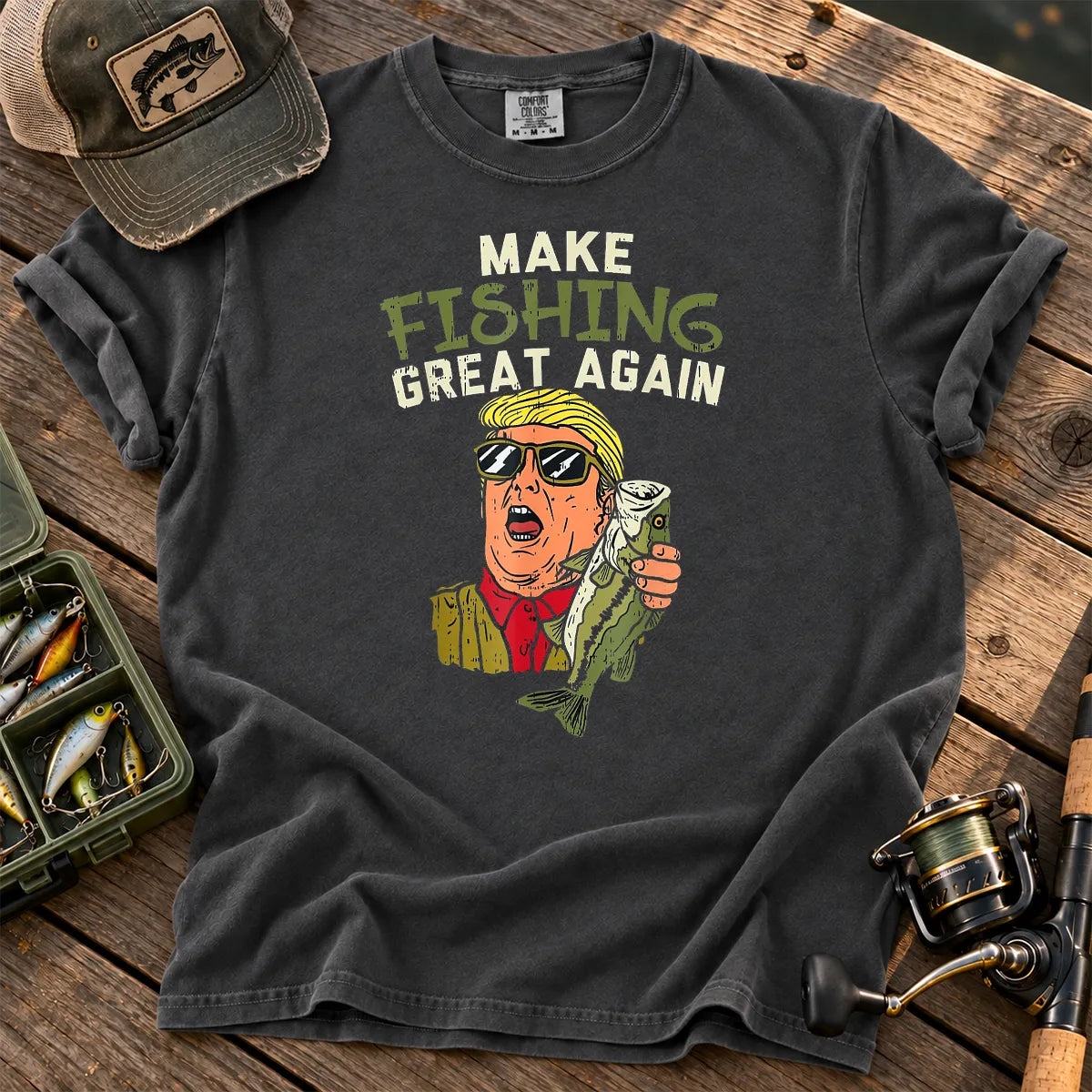 Make Fishing Great Again T-Shirt in Pepper