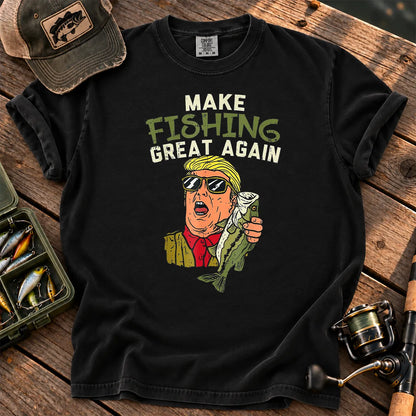 Make Fishing Great Again T-Shirt in Black
