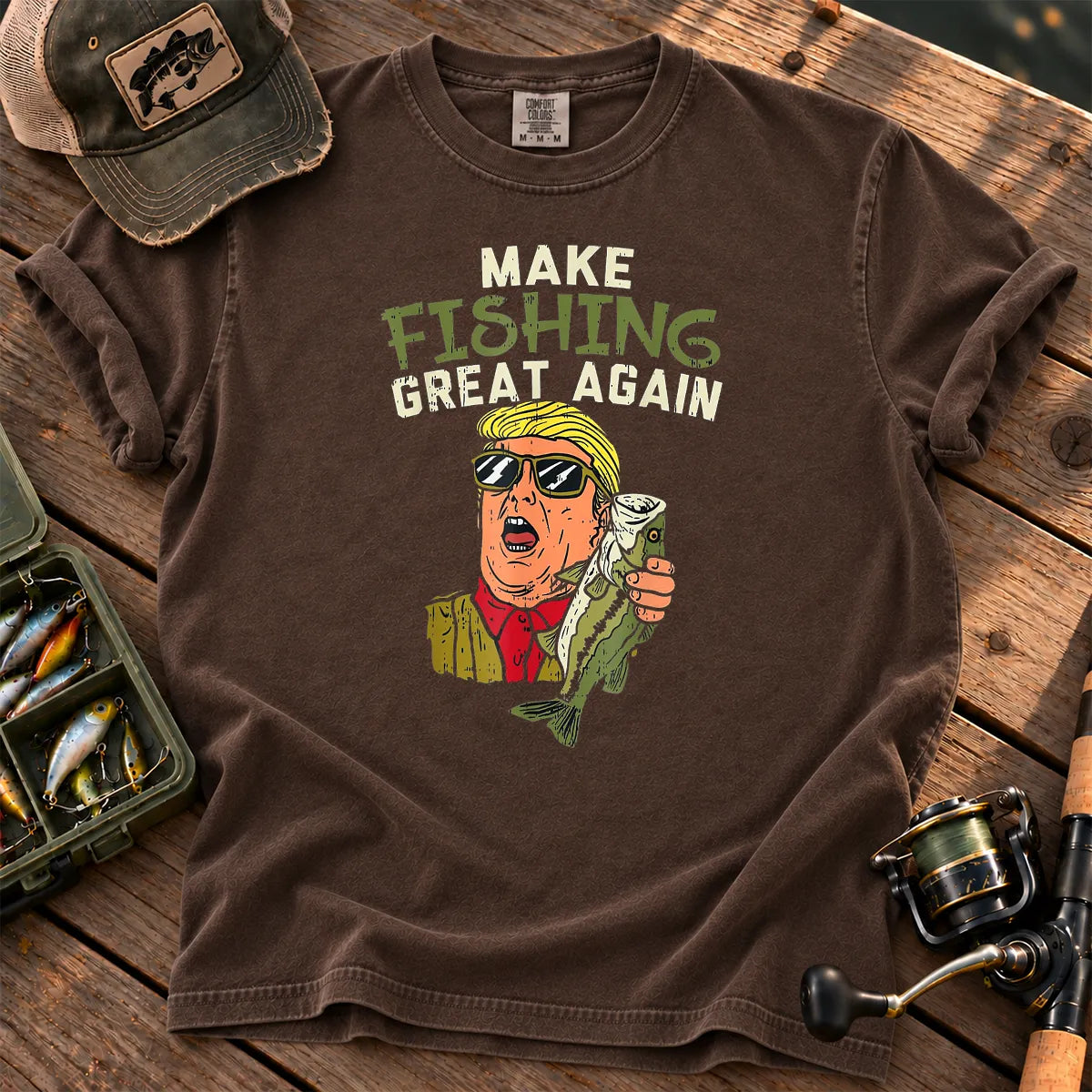 Make Fishing Great Again T-Shirt in Espresso