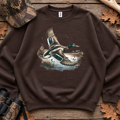 Mallard Duck Landscape Sweatshirt in Dark Chocolate