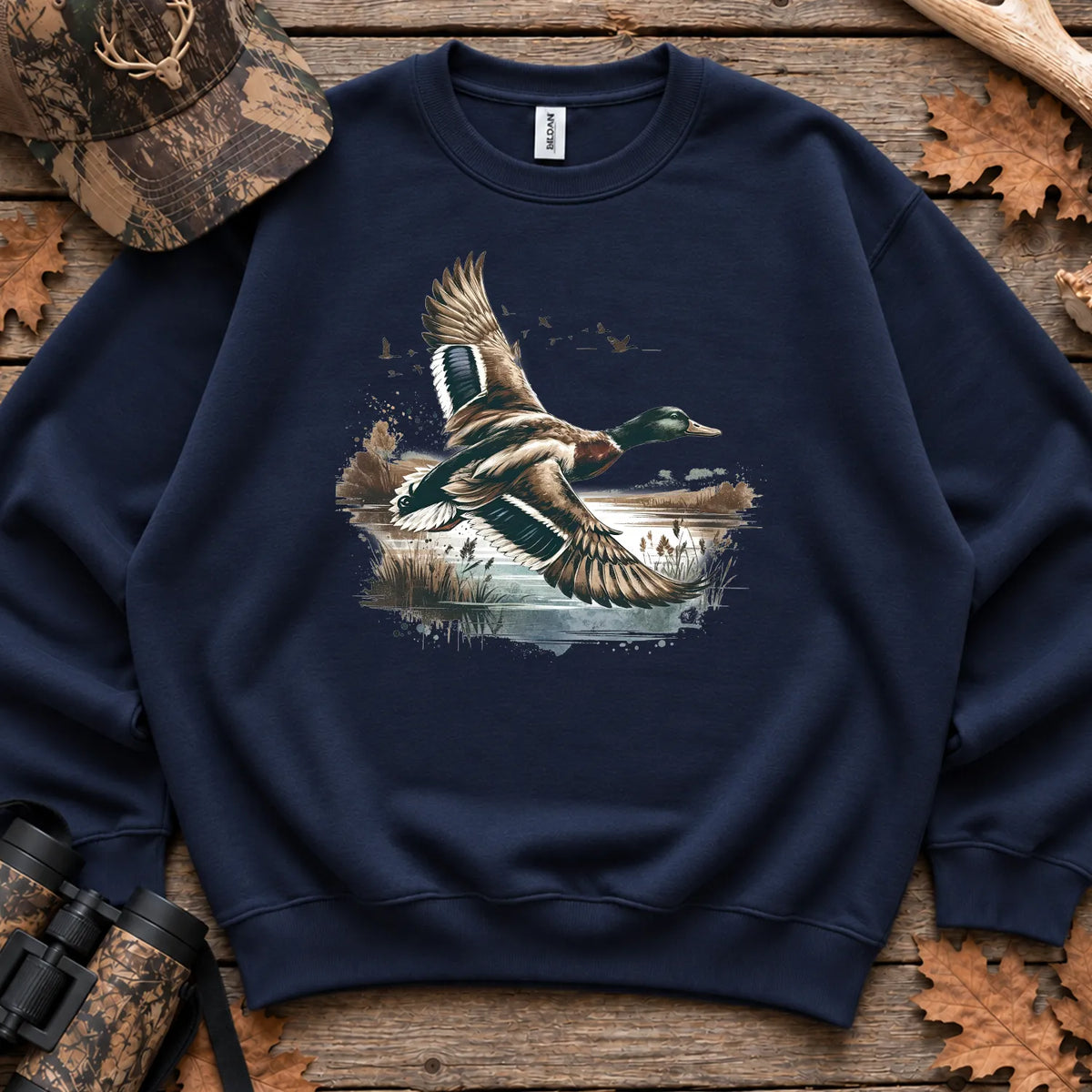 Mallard Duck Landscape Sweatshirt in Navy