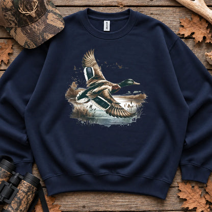 Mallard Duck Landscape Sweatshirt in Navy