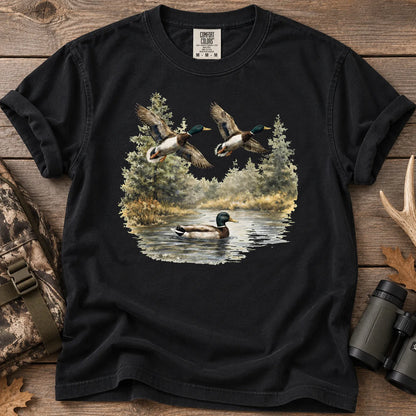 Mallard Duck Nature T-Shirt in Black