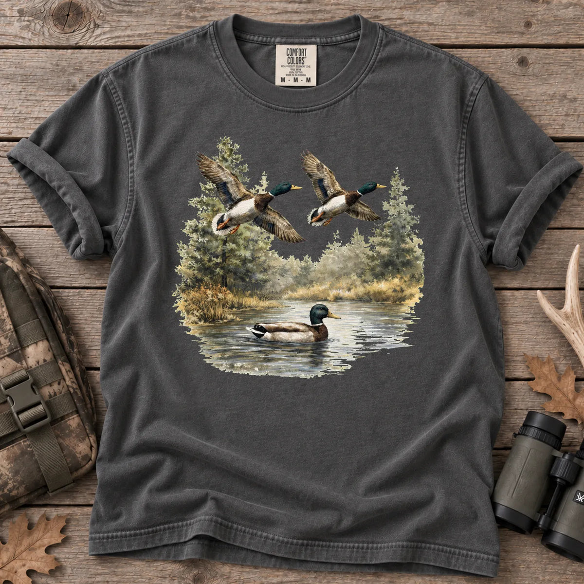 Mallard Duck Nature T-Shirt in Pepper