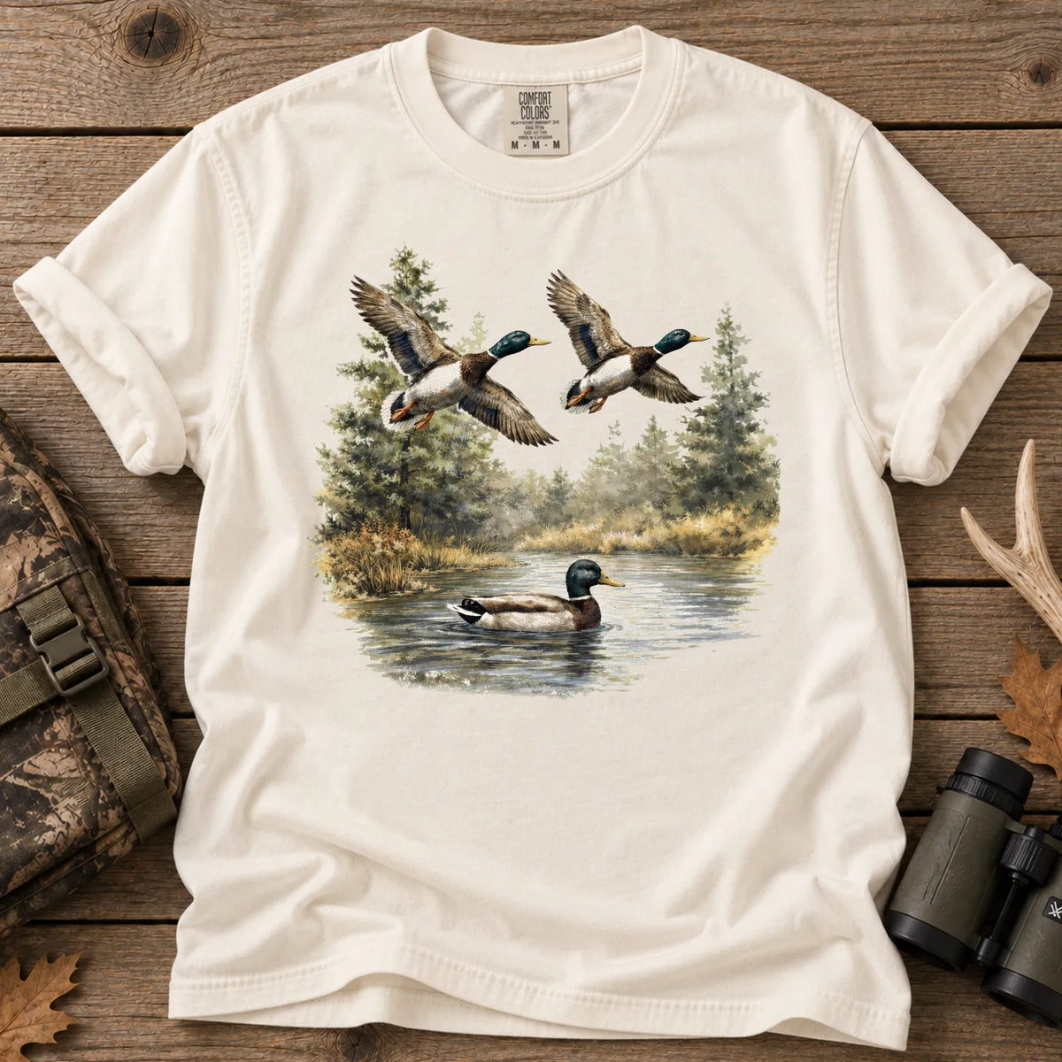 Mallard Duck Nature T-Shirt in Ivory
