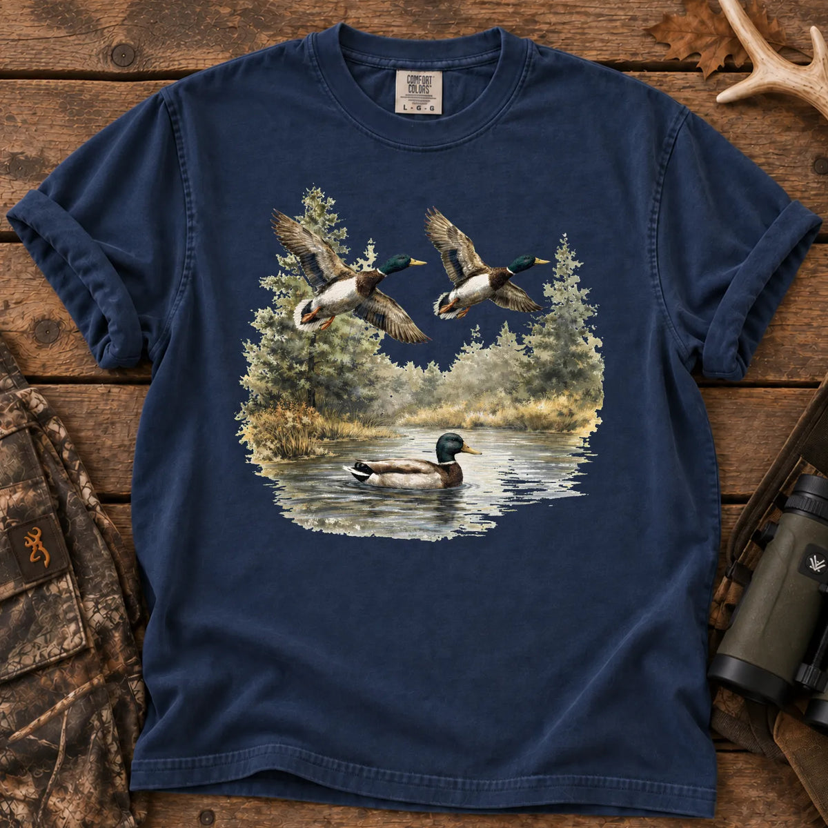 Mallard Duck Nature T-Shirt in True Navy