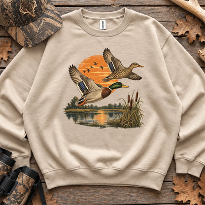 Mallard Duck Sunset Sweatshirt in Sand