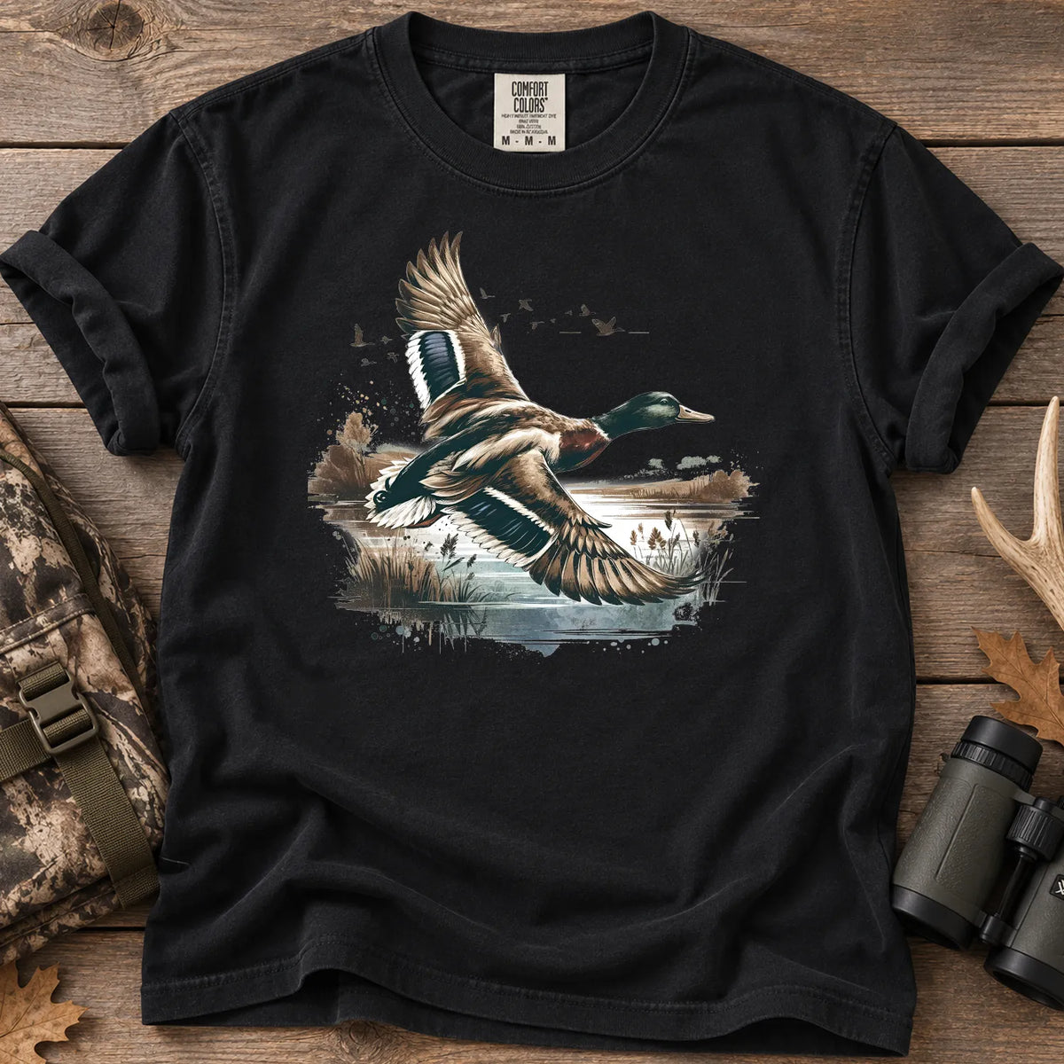 Mallard Ducks Marsh T-Shirt in Black