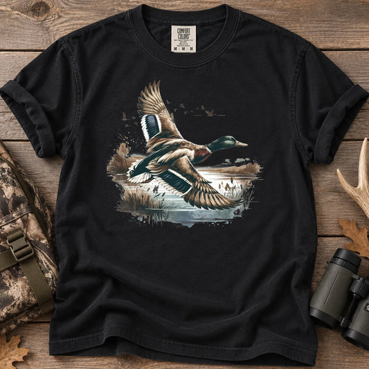 Mallard Ducks Marsh T-Shirt in Black