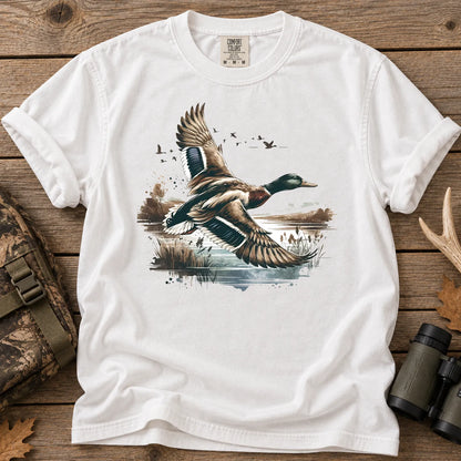 Mallard Ducks Marsh T-Shirt in White