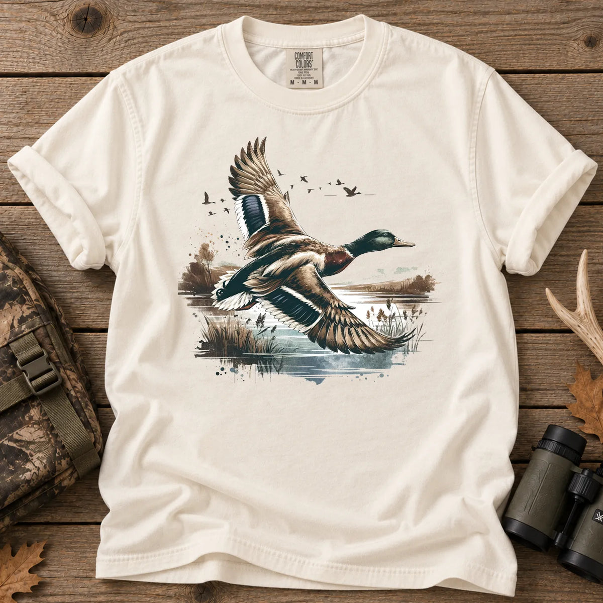 Mallard Ducks Marsh T-Shirt in Ivory